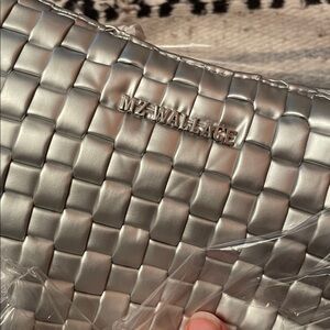 MZ Wallace Metallic Silver woven hobo Crossbody Bag